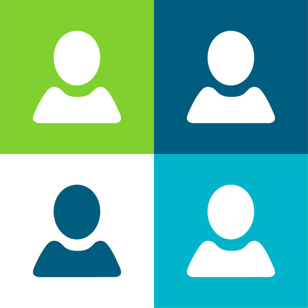 Fekete felhasználói forma Lapos négy szín minimális ikon készlet - Vektor, kép