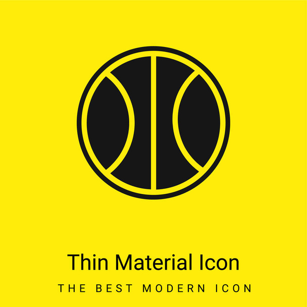 Baloncesto bola mínimo icono de material amarillo brillante - Vector, imagen