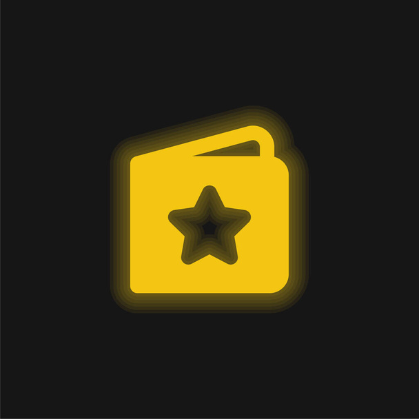 Libro amarillo brillante icono de neón - Vector, imagen