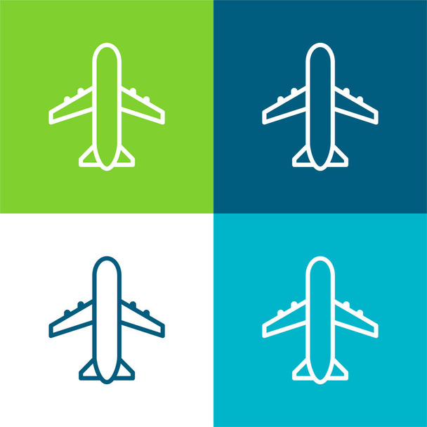 Airport Sign Flat four color minimal icon set - Vector, Image