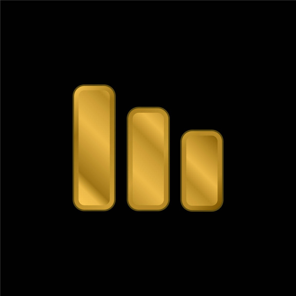 Bars Symbol gold plated metalic icon or logo vector - Vector, Image