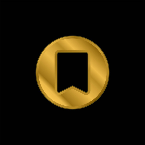 Könyvjelző arany bevonatú fémes ikon vagy logó vektor - Vektor, kép