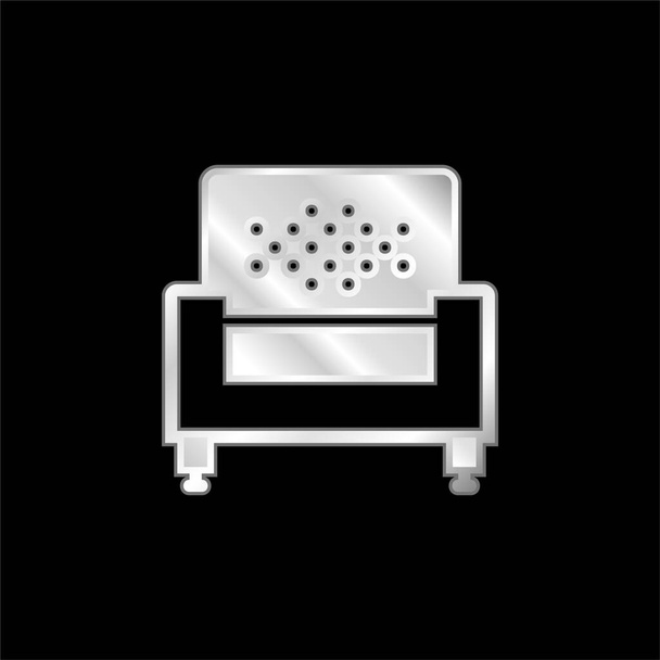 Nojatuoli hopeoitu metallinen kuvake - Vektori, kuva