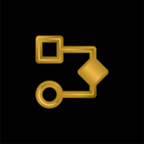 Algoritmo oro placcato icona metallica o logo vettoriale - Vettoriali, immagini