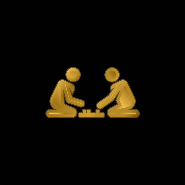 Giochi da tavolo oro placcato icona metallica o logo vettoriale - Vettoriali, immagini