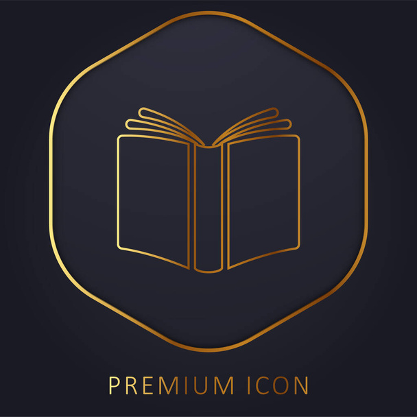 Cubierta del libro línea de oro logotipo premium o icono - Vector, Imagen