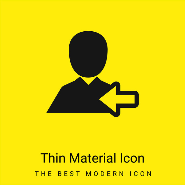 Voltar seta esquerda e símbolo do homem ícone material amarelo brilhante mínimo - Vetor, Imagem