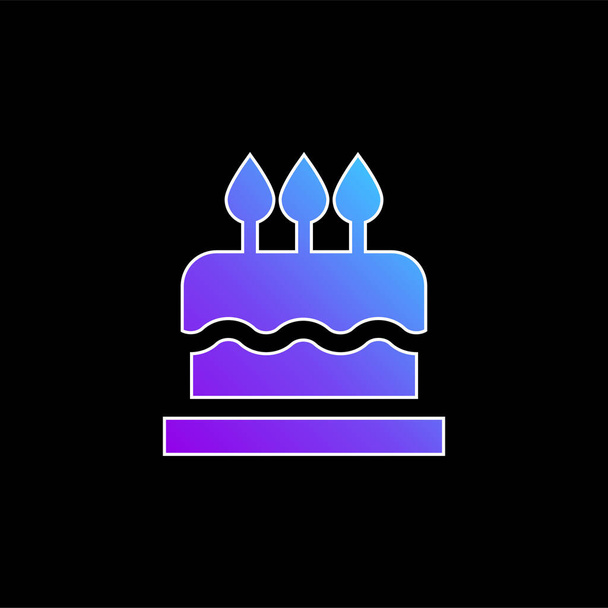 Tort urodzinowy ikona wektora niebieskiego gradientu - Wektor, obraz
