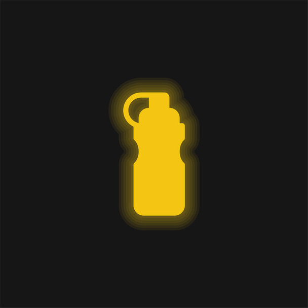 Pullo keltainen hehkuva neon kuvake - Vektori, kuva