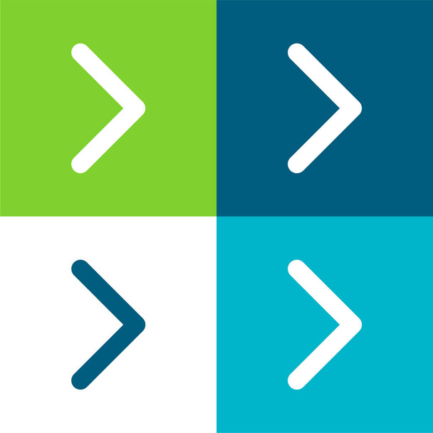 Flecha Punto a la derecha Plano de cuatro colores mínimo icono conjunto - Vector, Imagen