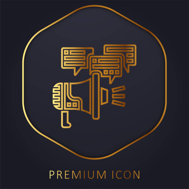 Pubblicità logo o icona premium della linea dorata - Vettoriali, immagini