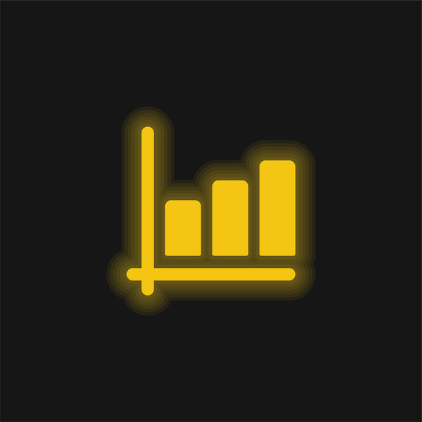 Bar Chart κίτρινο λαμπερό νέον εικονίδιο - Διάνυσμα, εικόνα