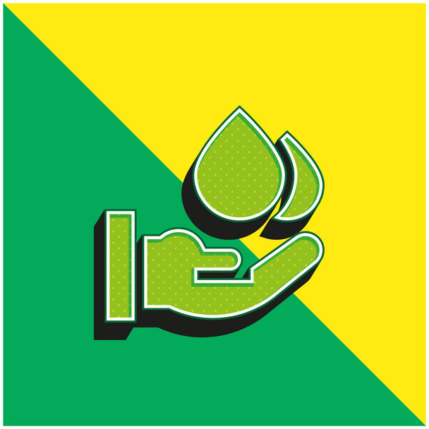 Αιμοδοσία Πράσινο και κίτρινο σύγχρονο 3d διάνυσμα εικονίδιο λογότυπο - Διάνυσμα, εικόνα