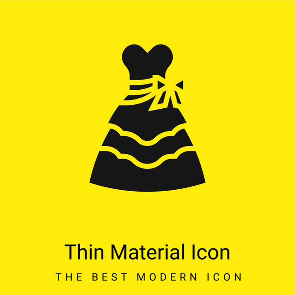 Bride Dress minimal bright yellow material icon - Vector, Image
