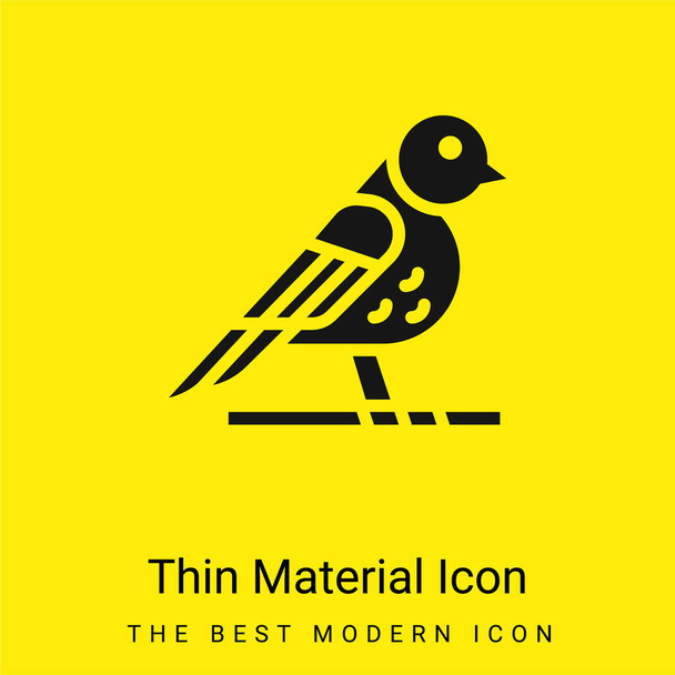 Vogel minimale helder geel materiaal pictogram - Vector, afbeelding