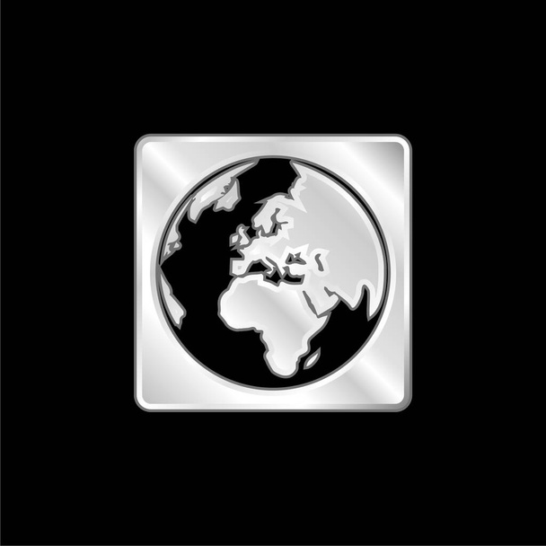 Серебристый металлический значок Asmallworld - Вектор,изображение