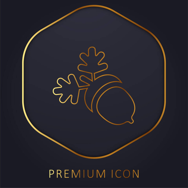 Acorn arany vonal prémium logó vagy ikon - Vektor, kép