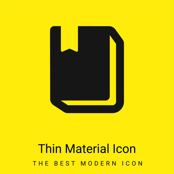 Livro com marcador mínimo ícone de material amarelo brilhante - Vetor, Imagem