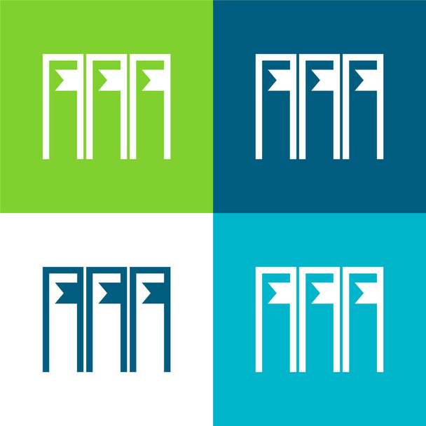 Libri Flat quattro colori set di icone minime - Vettoriali, immagini