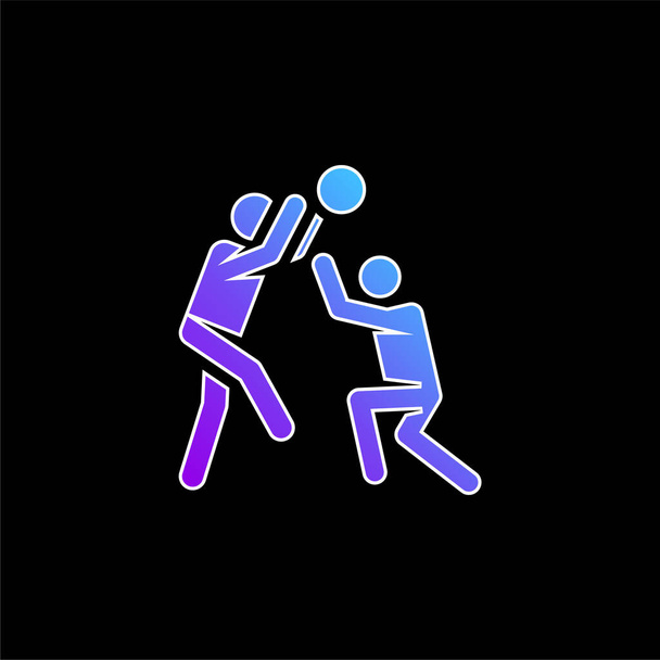 Giocatore di basket blu gradiente icona vettoriale - Vettoriali, immagini
