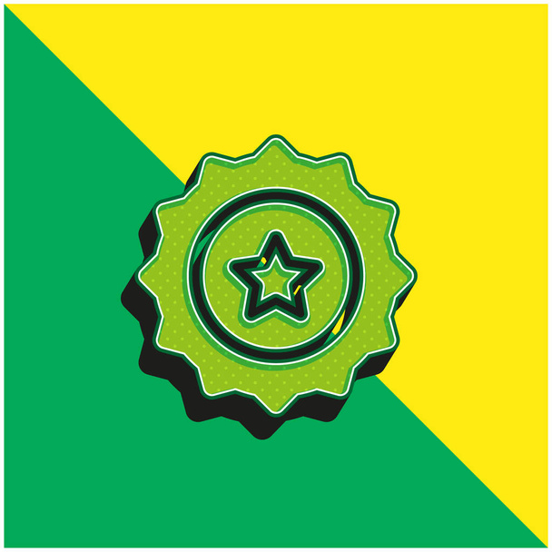 Sörsapka Zöld és sárga modern 3D vektor ikon logó - Vektor, kép