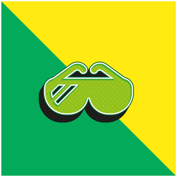 Великі сонцезахисні окуляри Зелені та жовті сучасні 3d векторний логотип
 - Вектор, зображення
