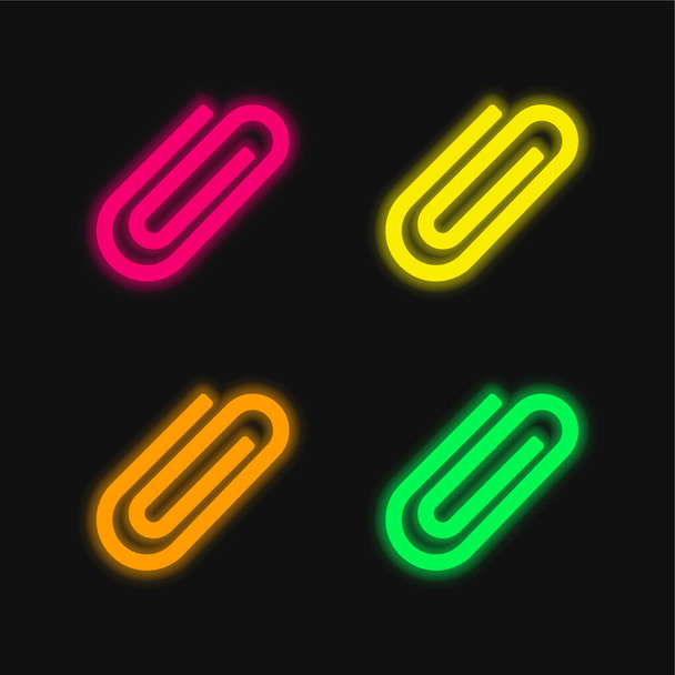 Allega quattro colori luminosi icona vettoriale al neon - Vettoriali, immagini