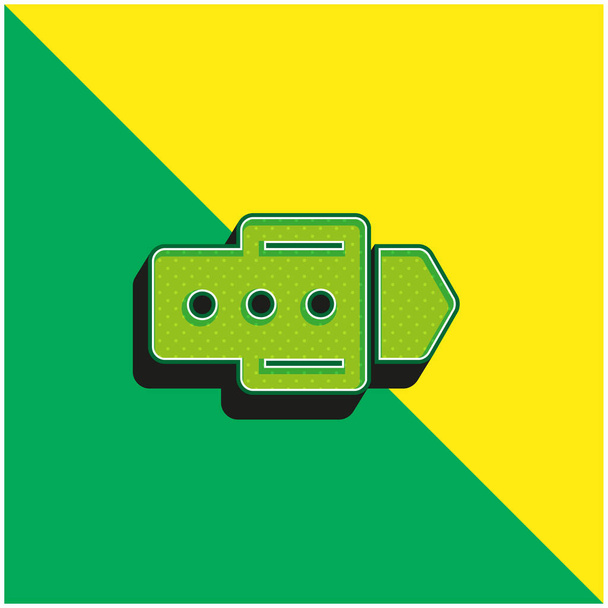 Зеленый и желтый современный 3d логотип иконки вектора - Вектор,изображение