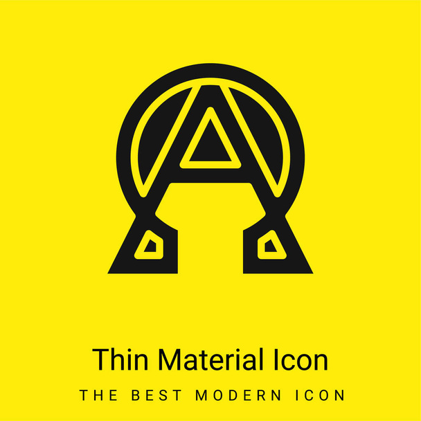 Alfa a Omega minimální jasně žlutá ikona materiálu - Vektor, obrázek
