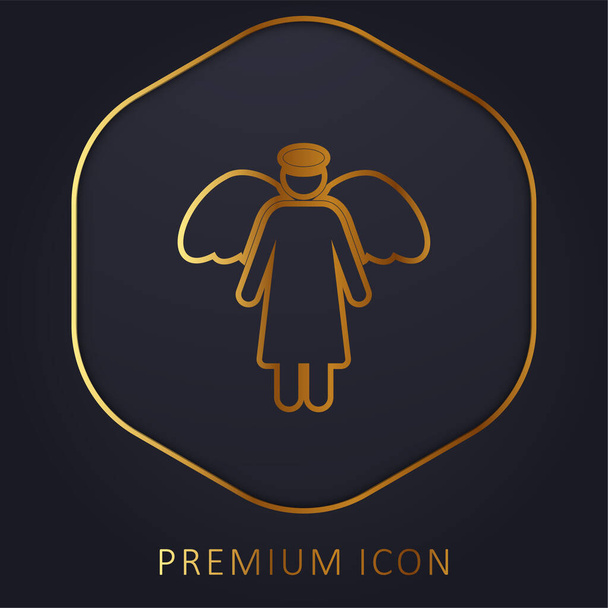 Engel gouden lijn premium logo of pictogram - Vector, afbeelding