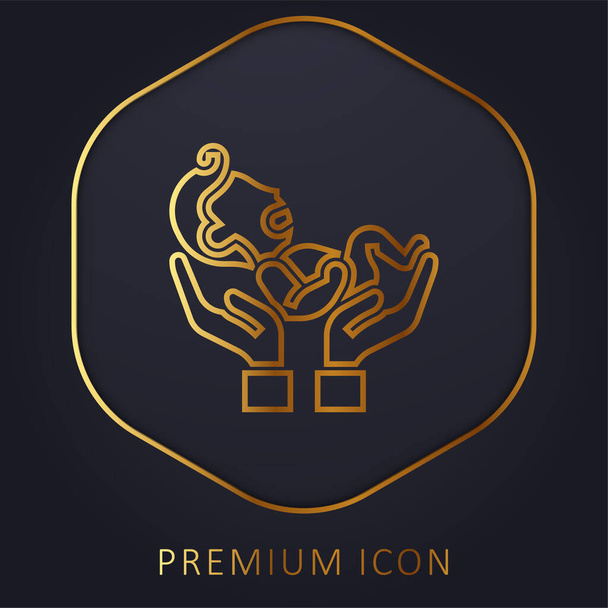 Linha de ouro do bebê logotipo premium ou ícone - Vetor, Imagem