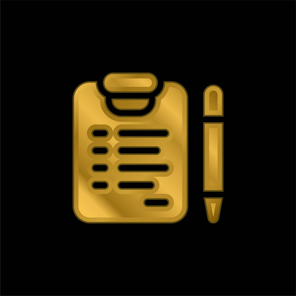 Forma de adopción chapado en oro icono metálico o vector de logotipo - Vector, Imagen