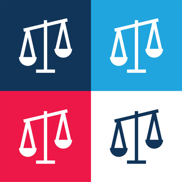 Balance blue and red four color minimal icon set - Vector, Image