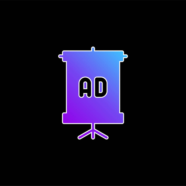 Publicidad icono de vector de gradiente azul - Vector, imagen