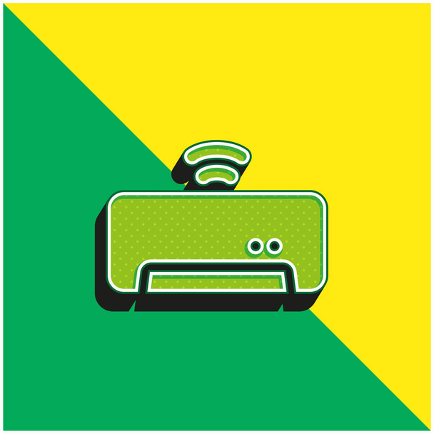 Air Conditioner Green and yellow modern 3d vector icon logo - Vector, Image