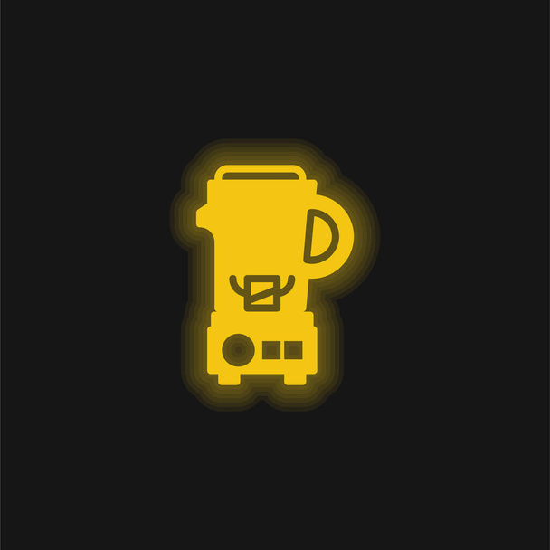 Licuadora amarillo brillante icono de neón - Vector, imagen