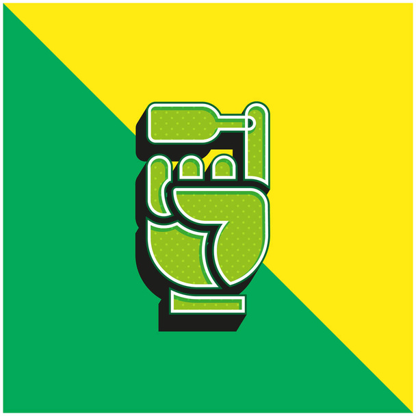 Sangue Test Verde e giallo moderno logo icona vettoriale 3d - Vettoriali, immagini