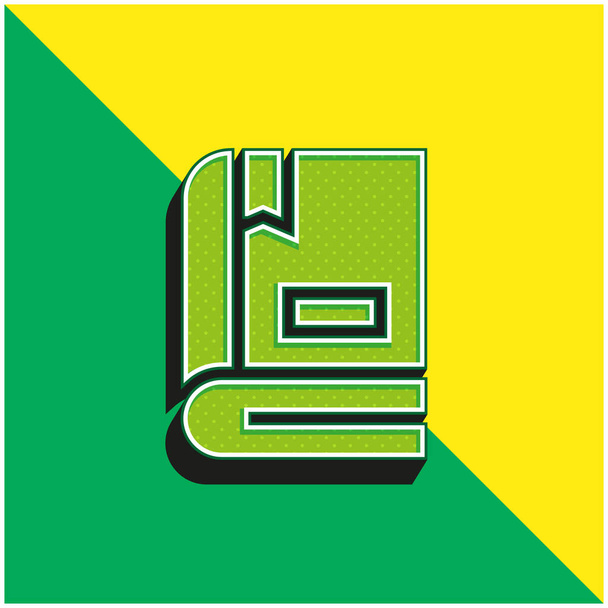 Knihy Zelené a žluté moderní 3D vektorové logo - Vektor, obrázek
