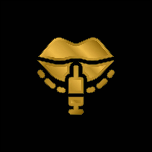 Botox gold plated metalic icon or logo vector - Vector, Image