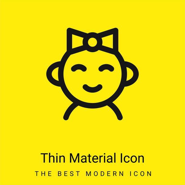 Baby Girl minimaal helder geel materiaal icoon - Vector, afbeelding