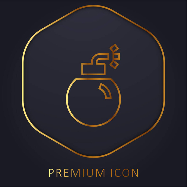 Bomb gouden lijn premium logo of pictogram - Vector, afbeelding