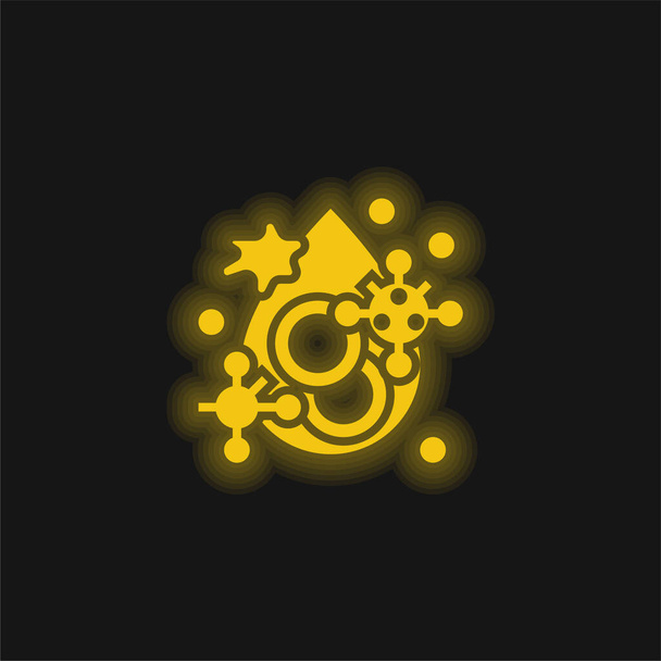 Icono de neón brillante amarillo sangre - Vector, imagen