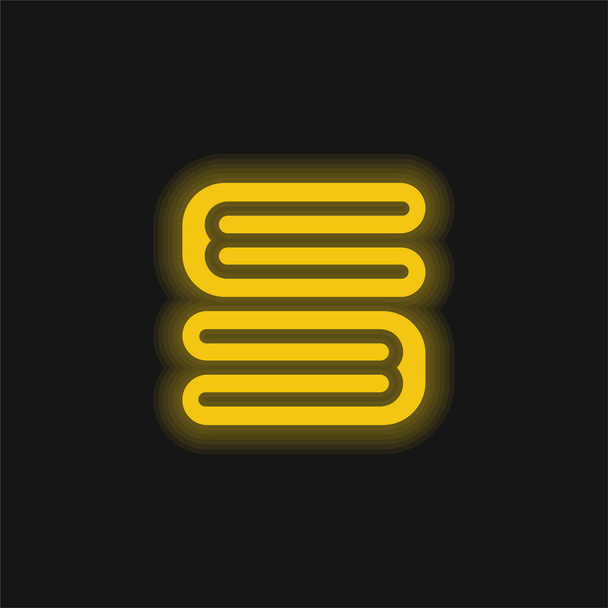 毛布黄色の輝くネオンアイコン - ベクター画像