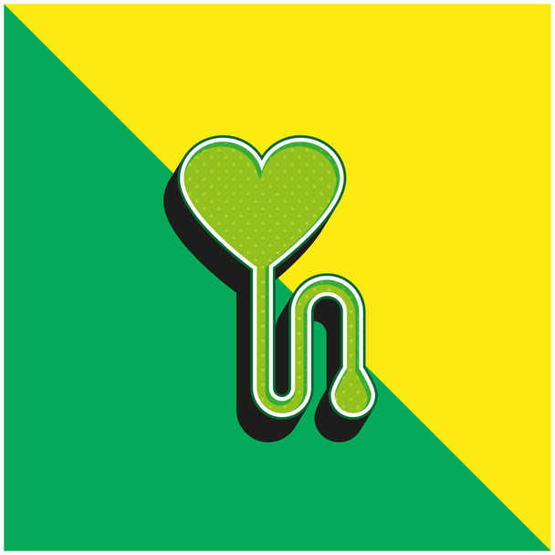 Αιμοδοσία Πράσινο και κίτρινο σύγχρονο 3d διάνυσμα εικονίδιο λογότυπο - Διάνυσμα, εικόνα
