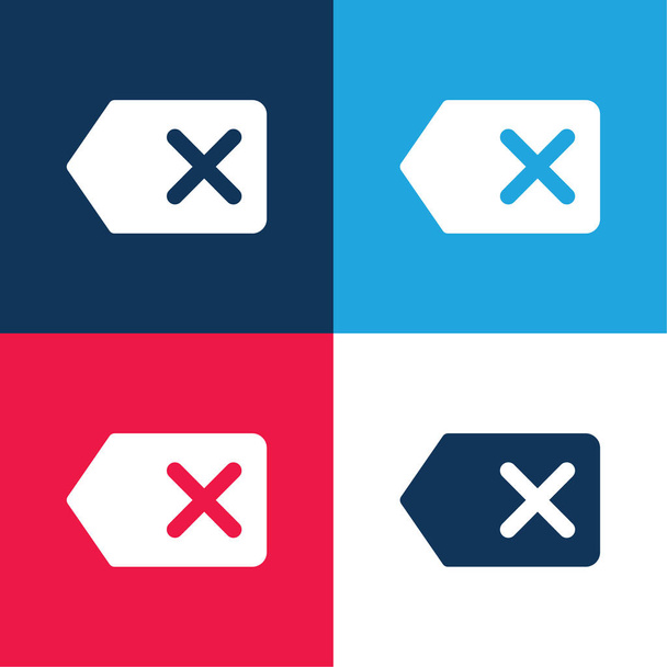 Backspace blu e rosso quattro colori set icona minima - Vettoriali, immagini