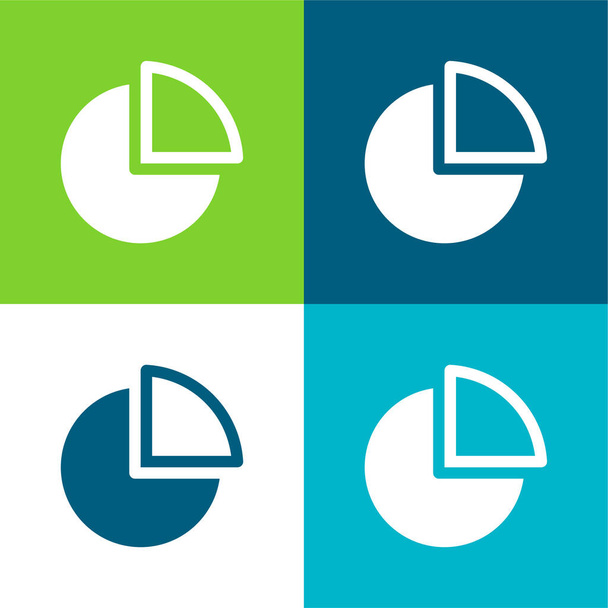 Analytics Set d'icônes minimal plat quatre couleurs - Vecteur, image