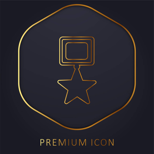 Achievement Star Award Symbol golden line premium logo or icon - Vector, Image