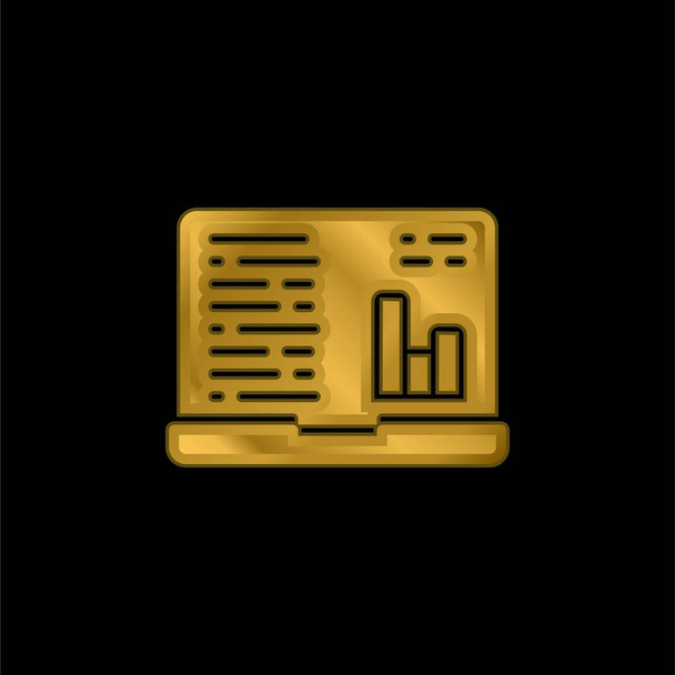 Icône métallique plaquée or analytique ou vecteur de logo - Vecteur, image