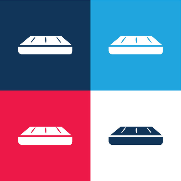 Bathroom Detail blue and red four color minimal icon set - Vector, Image