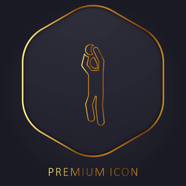 Jogador de basquete linha dourada logotipo premium ou ícone - Vetor, Imagem